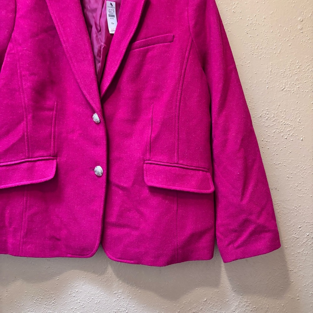 Talbots Women's CLASSIC SHETLAND BLAZER - BICOLOR HERRINGBON wool blend size 16P - Picture 6 of 14